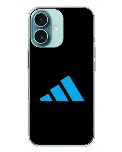 Чохол для iPhone 16 Plus з картинкою «Adidas Cyan Logo»
