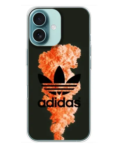 Чохол для iPhone 16 Plus з картинкою «Помаранчевий дим Adidas»
