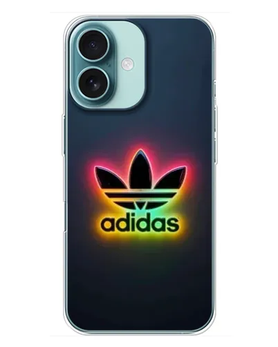 Чохол для iPhone 16 Plus з картинкою «Неоновий Adidas»