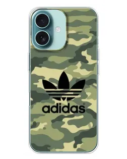 Чохол для iPhone 16 Plus з картинкою «Мілітарі стиль Adidas»