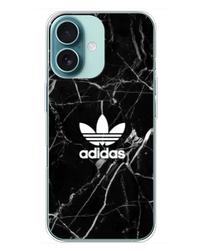 Чохол для iPhone 16 Plus з картинкою «Білий мармур Adidas»
