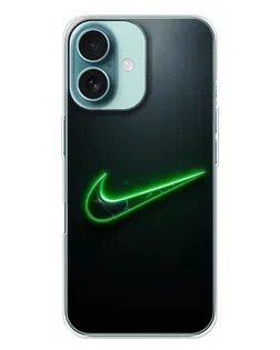 Чехол для iPhone 16 Plus с картинкой «Неоновый контур Nike» Чехол для iPhone 16 Plus с картинкой «Неоновый контур Nike»