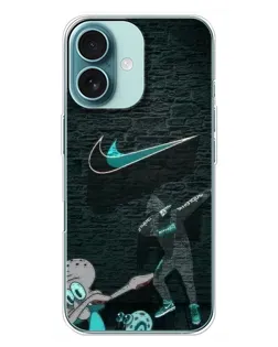 Чехол для iPhone 16 Plus с картинкой «Спортивный арт Nike»