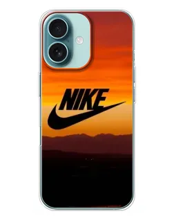 Чехол для iPhone 16 Plus с картинкой «Nike — вечерний горизонт»