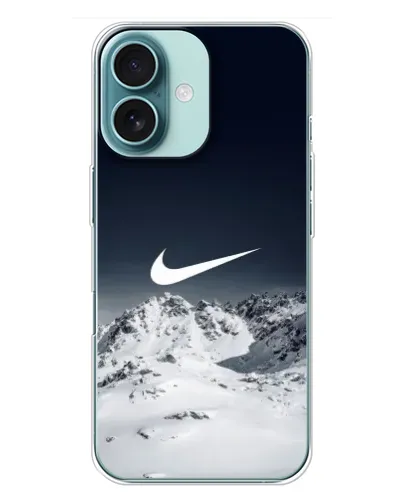 Чехол для iPhone 16 Plus с картинкой «Nike — зимние горы» Чехол для iPhone 16 Plus с картинкой «Nike — зимние горы»