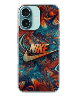 Чехол для iPhone 16 Plus с картинкой «Nike в абстракции»