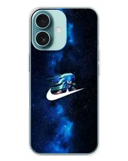 Чехол для iPhone 16 Plus с картинкой «Звездный путь Nike»