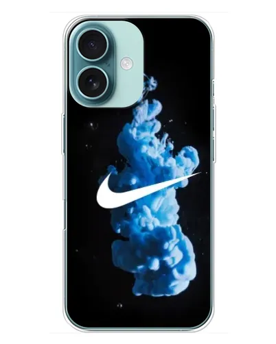Чехол для iPhone 16 Plus с картинкой «Nike и синий дым» Чехол для iPhone 16 Plus с картинкой «Nike и синий дым»