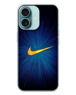 Чохол для iPhone 16 Plus з картинкою «Синій пульс Nike»