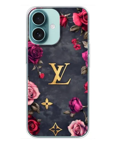 Чехол для iPhone 16 Plus с картинкой «Цветочный Louis Vuitton»