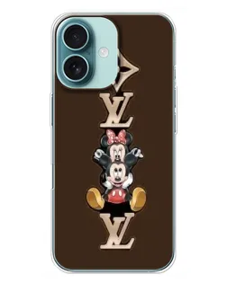 Чехол для iPhone 16 Plus с картинкой «LV и Микки Маус» Чехол для iPhone 16 Plus с картинкой «LV и Микки Маус»
