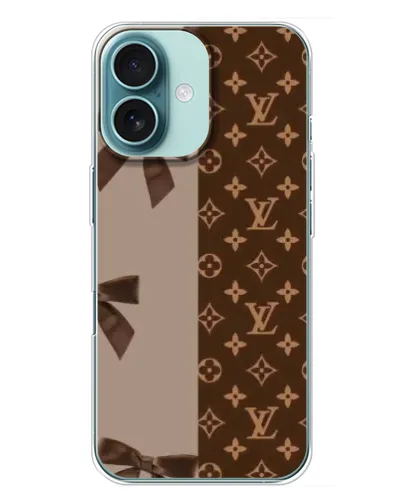 Чехол для iPhone 16 Plus с картинкой «Louis Vuitton — банты»