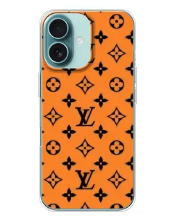 Чехол для iPhone 16 Plus с картинкой «Оранжевый стиль LV» Чехол для iPhone 16 Plus с картинкой «Оранжевый стиль LV»
