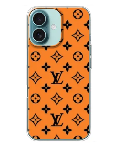 Чехол для iPhone 16 Plus с картинкой «Оранжевый стиль LV»