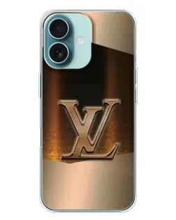 Чехол для iPhone 16 Plus с картинкой «LV — золотое сияние» Чехол для iPhone 16 Plus с картинкой «LV — золотое сияние»