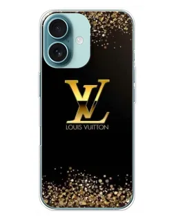 Чехол для iPhone 16 Plus с картинкой «LV — золотые искры» Чехол для iPhone 16 Plus с картинкой «LV — золотые искры»