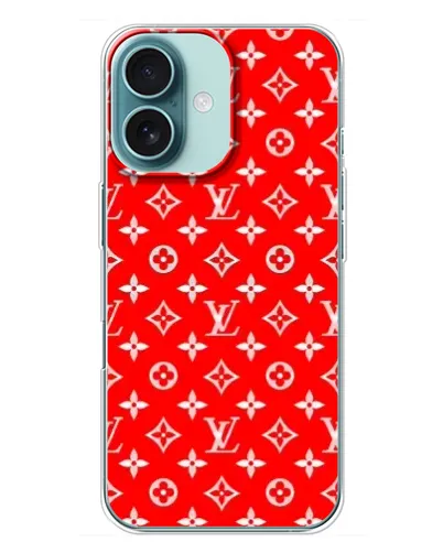 Чехол для iPhone 16 Plus с картинкой «Яркий паттерн LV»