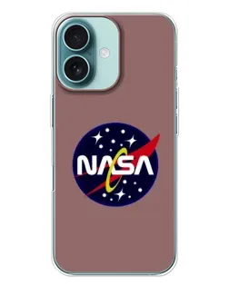 Чехол для iPhone 16 Plus с картинкой «NASA — ретро космос» Чехол для iPhone 16 Plus с картинкой «NASA — ретро космос»