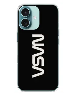 Чехол для iPhone 16 Plus с картинкой «NASA — вертикальный логотип» Чехол для iPhone 16 Plus с картинкой «NASA — вертикальный логотип»