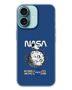 Чехол для iPhone 16 Plus с картинкой «NASA — лунная миссия» Чехол для iPhone 16 Plus с картинкой «NASA — лунная миссия»