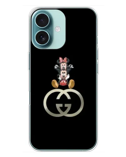 Чехол для iPhone 16 Plus с картинкой «Минни Маус на лого» Чехол для iPhone 16 Plus с картинкой «Минни Маус на лого»