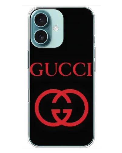 Чехол для iPhone 16 Plus с картинкой «Gucci — красный логотип» Чехол для iPhone 16 Plus с картинкой «Gucci — красный логотип»
