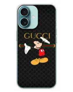 Чехол для iPhone 16 Plus с картинкой «Микки Маус Gucci»