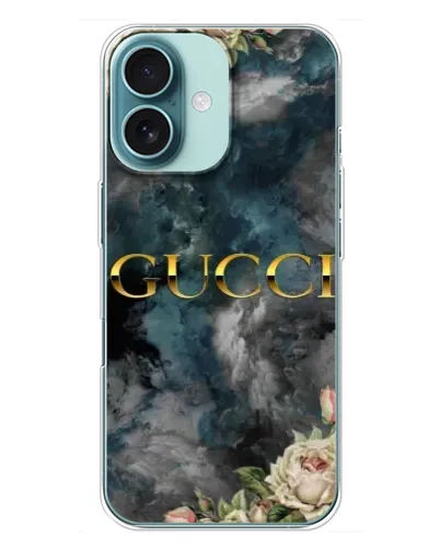Чехол для iPhone 16 Plus с картинкой «Абстрактные цветы Gucci» Чехол для iPhone 16 Plus с картинкой «Абстрактные цветы Gucci»