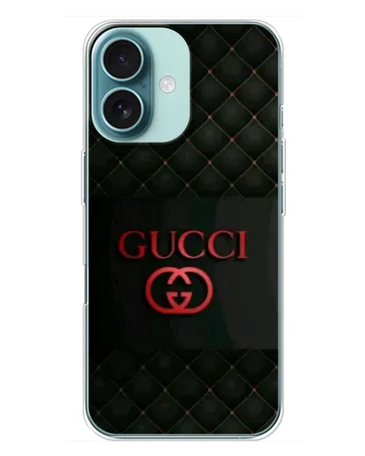 Чехол для iPhone 16 Plus с картинкой «Gucci — стеганый черный» Чехол для iPhone 16 Plus с картинкой «Gucci — стеганый черный»