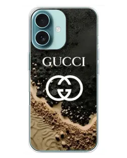 Чехол для iPhone 16 Plus с картинкой «Gucci — песчаные дюны»