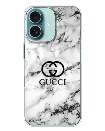 Чехол для iPhone 16 Plus с картинкой «Gucci — мраморный шик» Чехол для iPhone 16 Plus с картинкой «Gucci — мраморный шик»