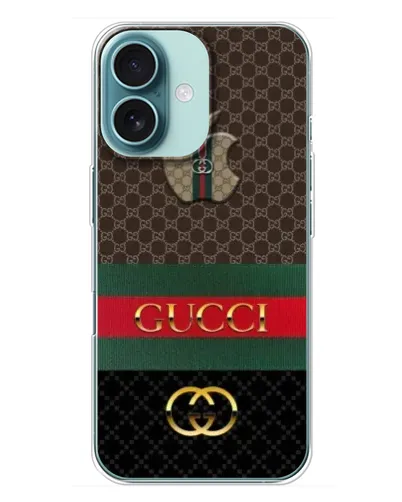 Чехол для iPhone 16 Plus с картинкой «Gucci — брендированный десерт» Чехол для iPhone 16 Plus с картинкой «Gucci — брендированный десерт»