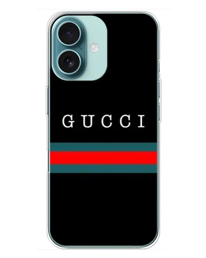 Чехол для iPhone 16 Plus с картинкой «Gucci — красный пояс» Чехол для iPhone 16 Plus с картинкой «Gucci — красный пояс»