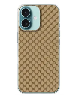 Чохол для iPhone 16 Plus з картинкою «Gucci — класичний беж»