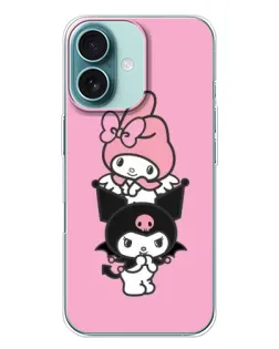 Чохол для iPhone 16 Plus з картинкою «My Melody та Kuromi»
