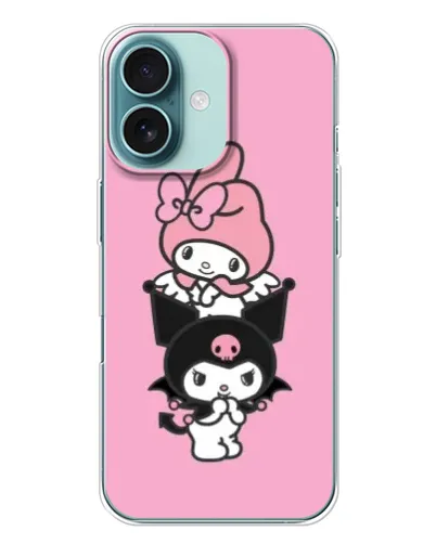 Чохол для iPhone 16 Plus з картинкою «My Melody та Kuromi»