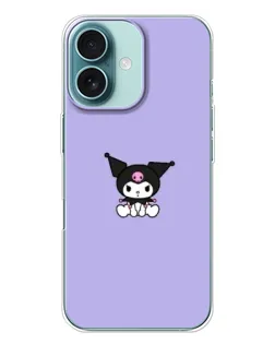 Чохол для iPhone 16 Plus з картинкою «Kuromi — фіолетовий мінімалізм»
