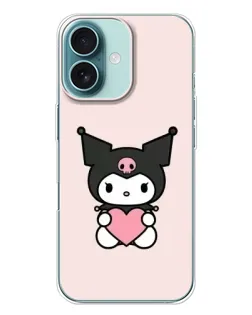 Чохол для iPhone 16 Plus з картинкою «Kuromi та серце»