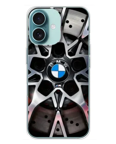 Чехол для iPhone 16 Plus с картинкой «BMW — деталь диска» Чехол для iPhone 16 Plus с картинкой «BMW — деталь диска»