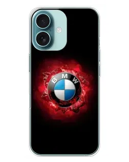 Чехол для iPhone 16 Plus с картинкой «Логотип BMW — вспышка»