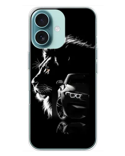 Чехол для iPhone 16 Plus с картинкой «BMW и лев» Чехол для iPhone 16 Plus с картинкой «BMW и лев»