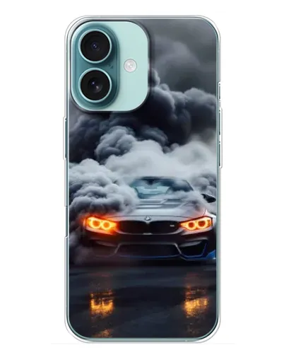 Чехол для iPhone 16 Plus с картинкой «BMW в дыму» Чехол для iPhone 16 Plus с картинкой «BMW в дыму»