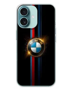 Чехол для iPhone 16 Plus с картинкой «BMW M-Power неон»
