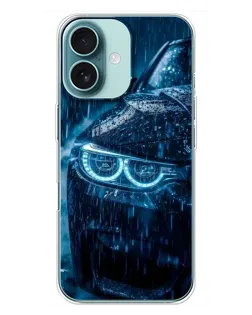 Чохол для iPhone 16 Plus з картинкою «BMW під дощем»