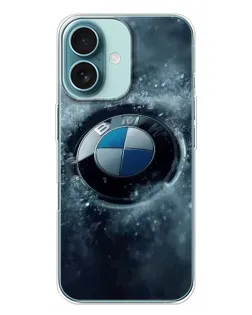 Чохол для iPhone 16 Plus з картинкою «Логотип BMW — лід»