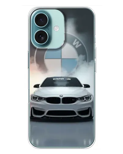 Чохол для iPhone 16 Plus з картинкою «BMW в білому диму» Чохол для iPhone 16 Plus з картинкою «BMW в білому диму»