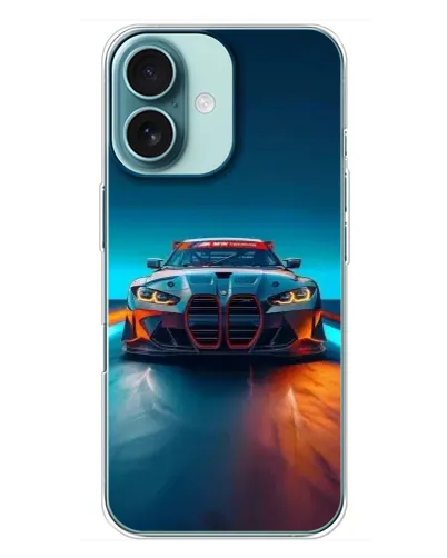 Чохол для iPhone 16 Plus з картинкою «BMW — вогні неону» Чохол для iPhone 16 Plus з картинкою «BMW — вогні неону»