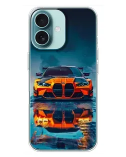 Чохол для iPhone 16 Plus з картинкою «BMW — золота емблема»