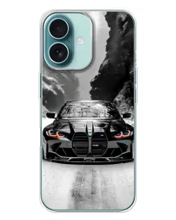 Чохол для iPhone 16 Plus з картинкою «BMW — акварельний дрифт»