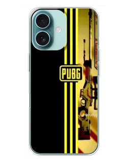 Чехол для iPhone 16 Plus с картинкой «PUBG — камуфляжный шлем»